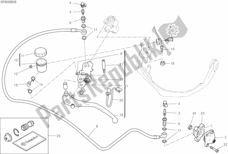 All parts for the Clutch Master Cylinder of the Ducati Multistrada 950 S SW Thailand 2019